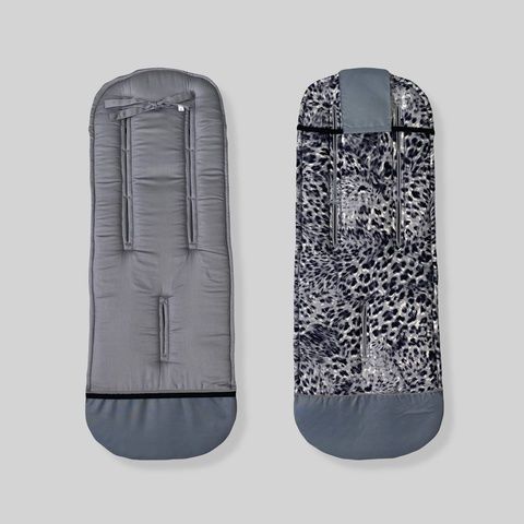 Хлопковый матрасик латекс "Серый леопард и серый однотон" Decoza Moms (MatsL3080-S14) 30х80 см