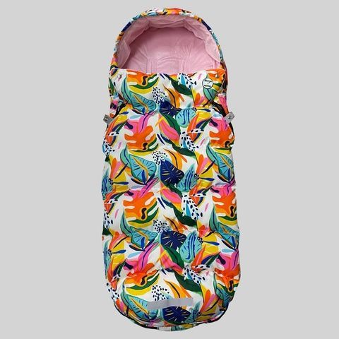Зимний футмуф на коляску "Теплик" Листья цветные Decoza Moms (futmuf120-OP128-pl004) 120х47 см