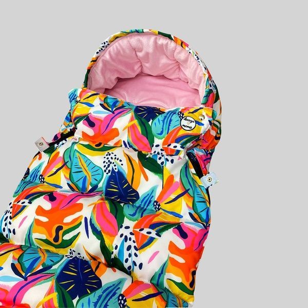 Зимний футмуф на коляску "Теплик" Листья цветные Decoza Moms (futmuf120-OP128-pl004) 120х47 см