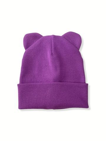 Шапка з вушками Mini Рубчик орхідея (Shd612-00950) 44-46 см