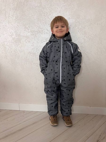Зимний комбинезон "Звезды на сером" Decoza Moms (zimk98104-Op309-pl016) 98-104 см