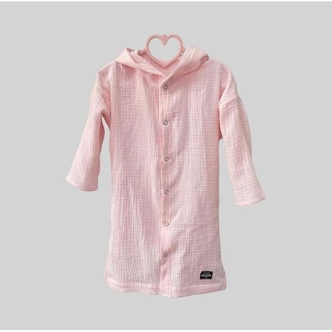 Мусліновий халатик на кнопках "Блідо-рожевий" Decoza Moms (XL7492-ms012) 74-92
