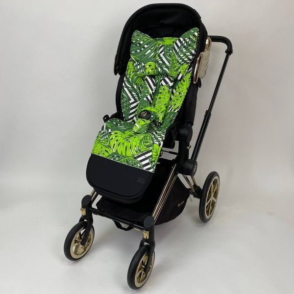 Матрацик бавовняний в коляску з піною "Папороть" Decoza Moms (Mtspin4085-B214-В451) 40х85 см