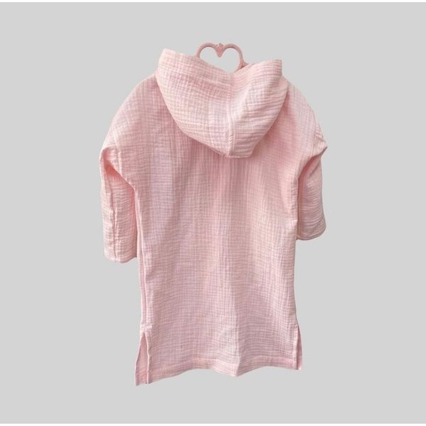 Мусліновий халатик на кнопках "Блідо-рожевий" Decoza Moms (XL7492-ms012) 74-92