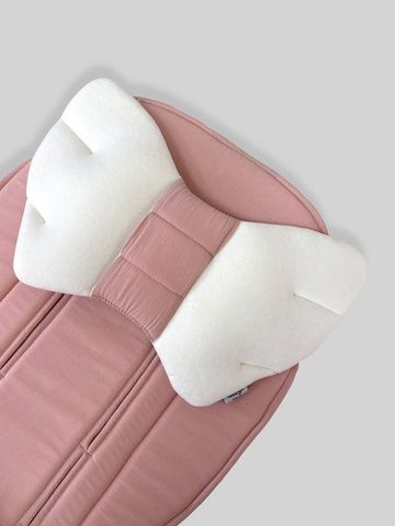 Подушка у візок "Крила Ангела" Пудра однотон і молочний велюр Decoza Moms (Pillow-V40-W04)