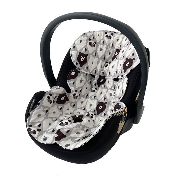 Вкладиш в автолюльку 0+ "Ведмедики і сірий зигзаг" Decoza Moms (W0-S409-S013)