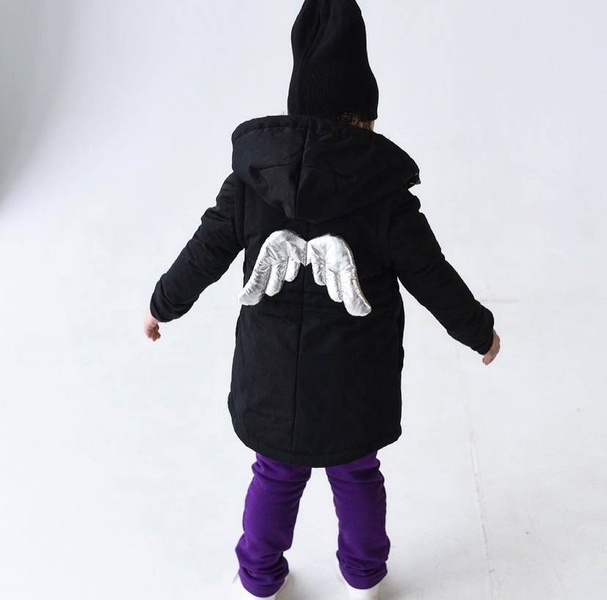 Демі парка чорна BLACK ANGEL silver Decoza Moms (parka9298-O072-pl016KRS)