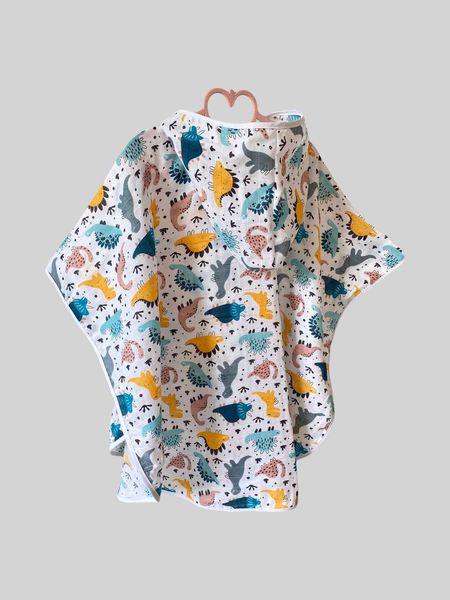 Пончо дитяче "Діно синьо жовті" Decoza Moms (poncho-MS032) poncho-MS032 фото