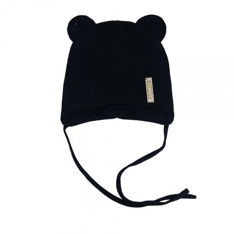 Шапка з вушками Mini шеврон чорний (Shd36-03151-2) 41-44 см