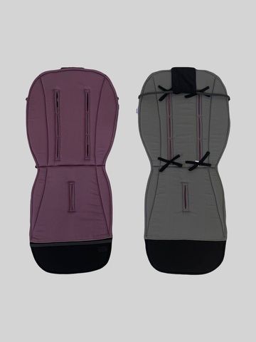 Матрасик хлопковый в коляску с пеной Темно фиолетовый и серый однотон Decoza Moms (Mtspin4090-S0031-В923) 40х90