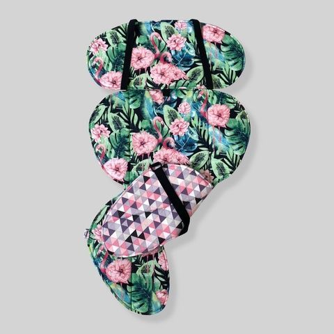 Вкладиш в автокрісло 9+ "Фламінго і рожеві трикутники" Decoza Moms (W9n-B034-В513)