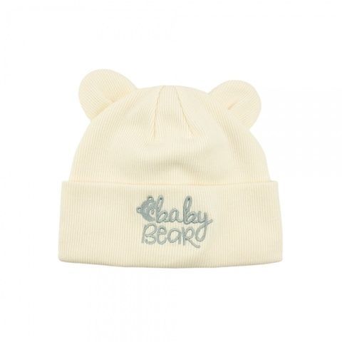 Шапка з вушками Mini Baby молочна (Shd36-02806) 40-44 см