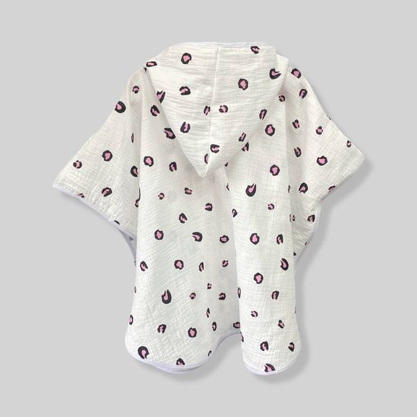 Пончо муслінове дитяче "Рожеві плямки" Decoza Moms (poncho-ms040)