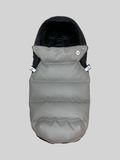 Зимний футмуф на коляску "Теплик" Черный оксфорд и серая экокожа Decoza Moms (futmuf100-O072-К011-pl016) 100х47 см