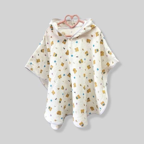 Пончо муслінове дитяче "Мішутка" Decoza Moms (poncho-ms041)