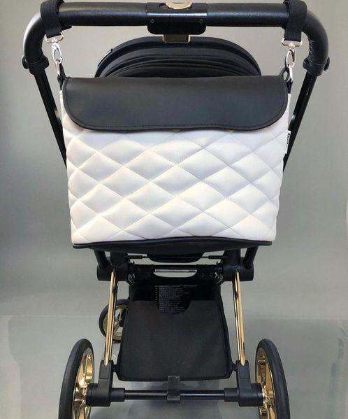 Сумка на візок Біла і Чорна екошкіра Decoza Moms (S-K011-K004-R-M)