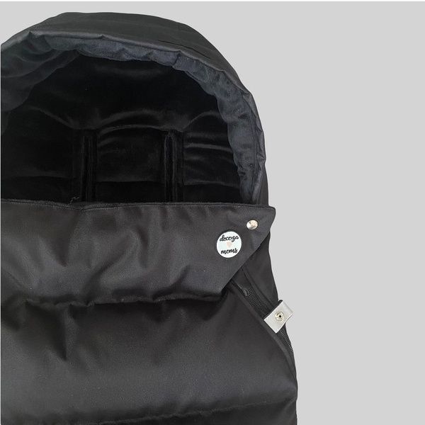 Зимний футмуф на коляску "Теплик" Черный оксфорд Decoza Moms (futmuf120-O072-pl016) 120х47 см