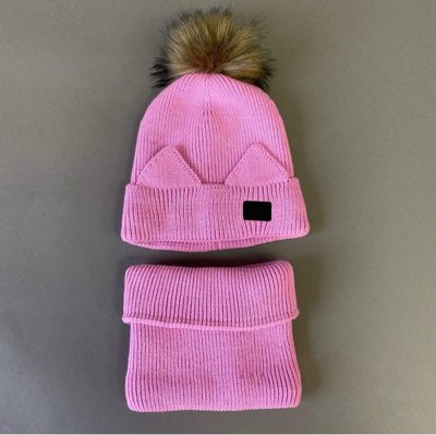 Зимовий набір шапка і хомут "Рожевий котики" Decoza Moms (zimSHsnk5056-AK02) zimSHsnk5056-AK02 фото