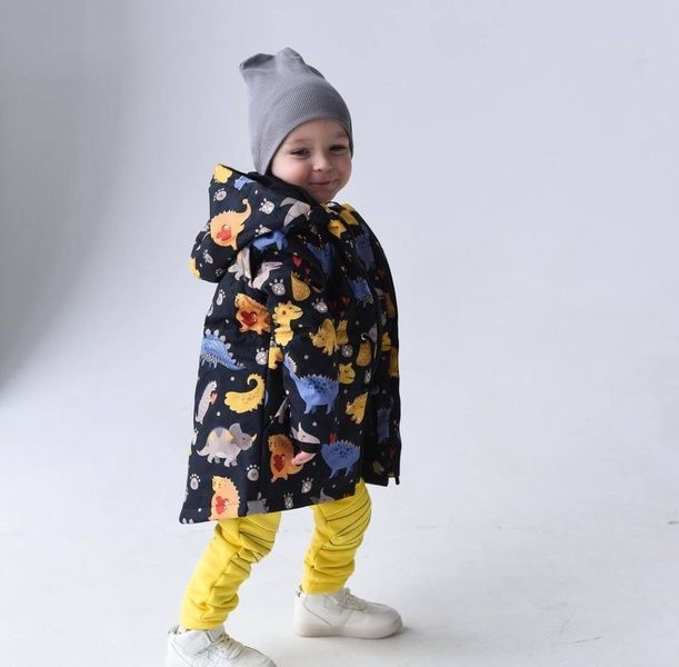 Деми парка Дино желтые Decoza Moms (parka9298-OP001-pl016)