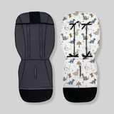 Матрасик хлопковый в коляску с пеной "Графит в точку и Дино" Decoza Moms (Mtspin4090-S2648-S2649) 40х90 см