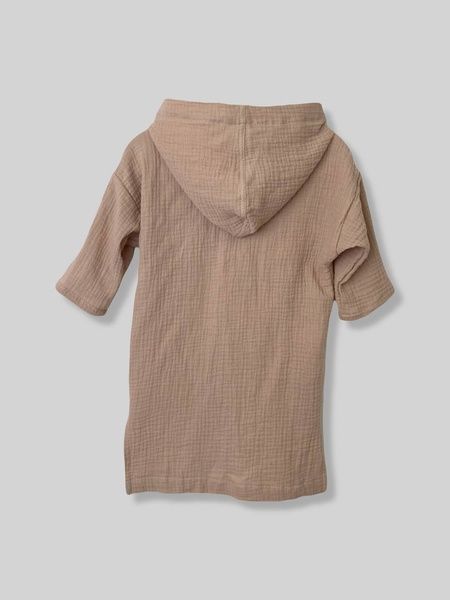 Мусліновий халатик на кнопках "Бежевий" Decoza Moms (XL6874-ms037) 68-74 см