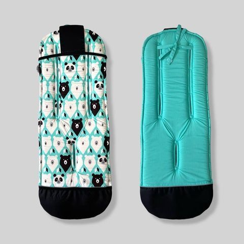 Бавовняний матрасик латекс "Ведмедики і бірюза" Decoza Moms (MatsL3080-RR3) 30х80 см